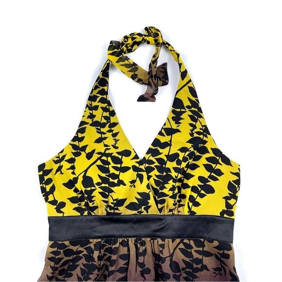 Express Silk Eucalyptus Print Halter Top - Picture 2 of 3
